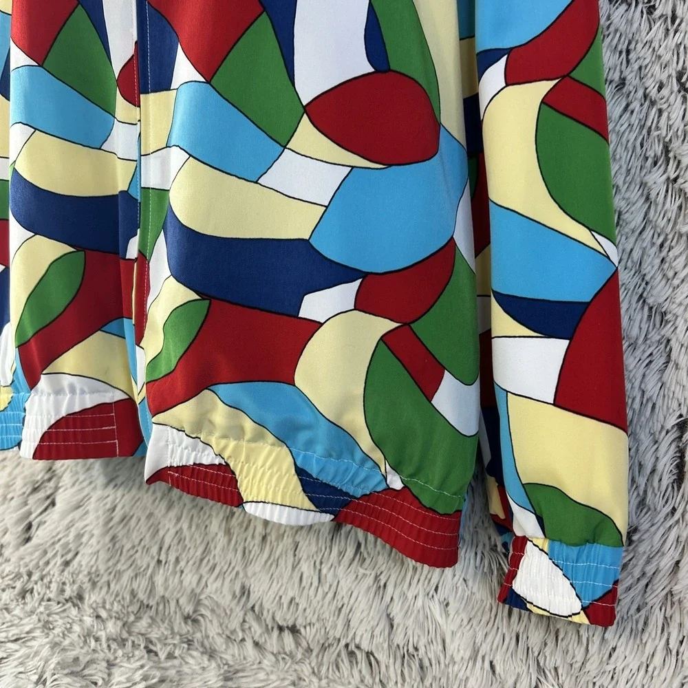 Colorful 90's Bold‎ Zip Up Lightweight Jacket Bomber Hip Hop Medium